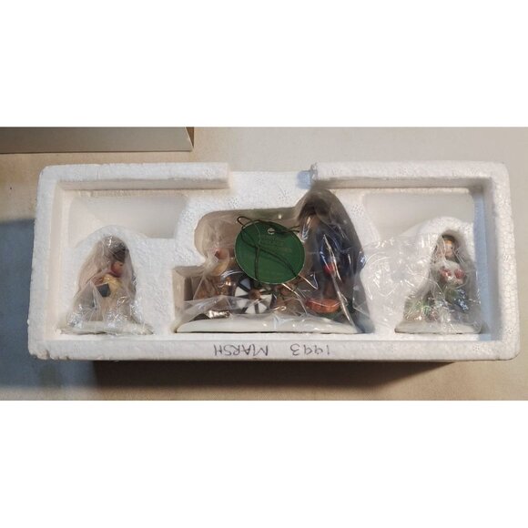 Heritage Village Collection Harvest Seed Cart Set Of 3 Handpainted Porcelain Acc - Picture 4 of 8